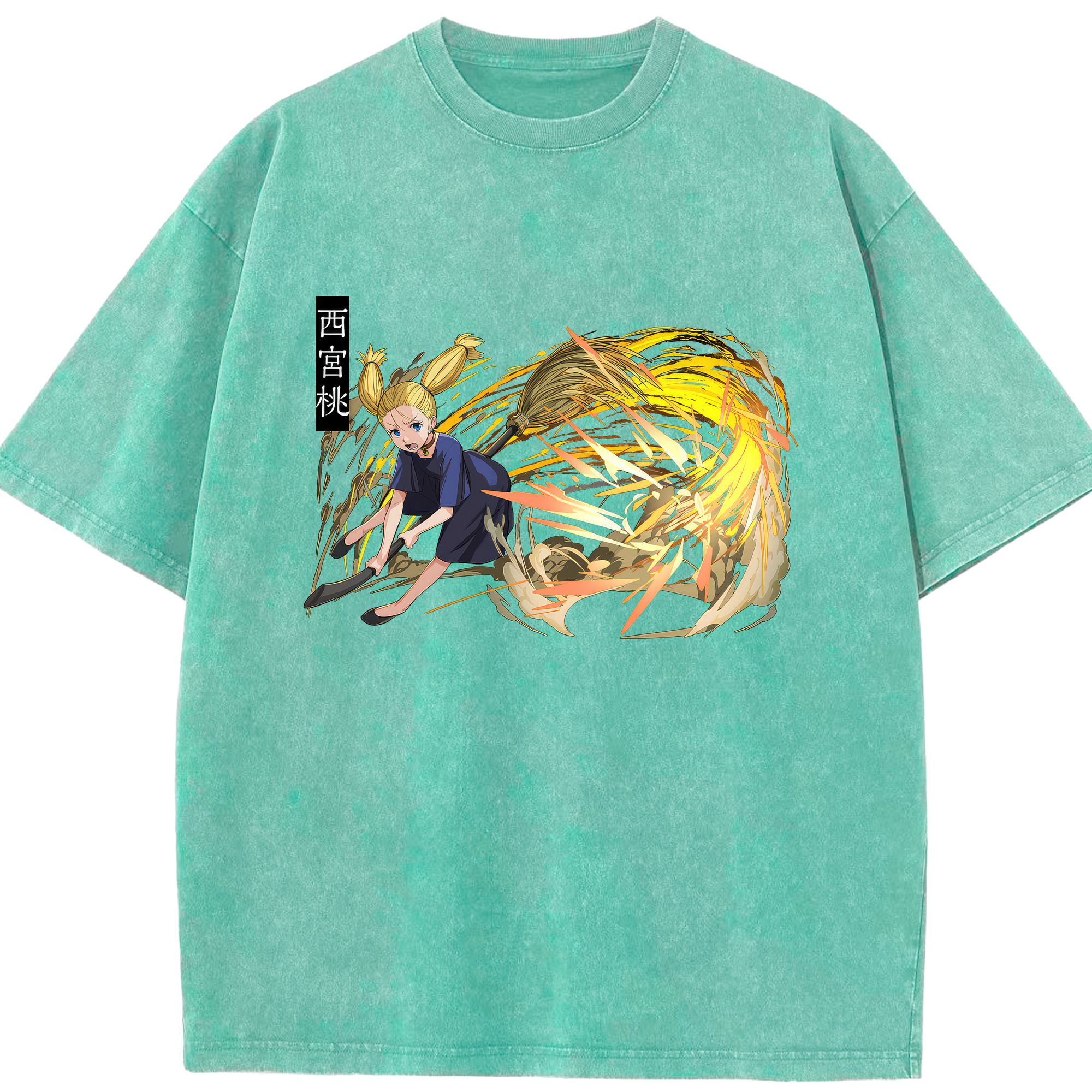 （画像用） 呪術廻戦 Jujutsu Kaisen 綿100% ヴィンテージ風 半袖Tシャツ（フロントプリント）